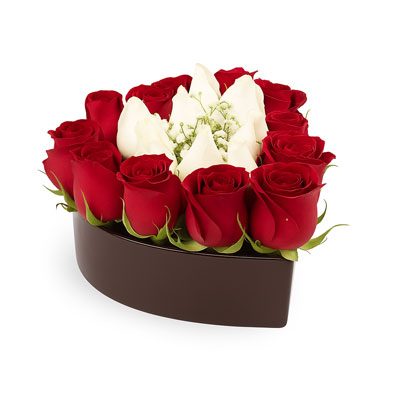 Corazón chico con rosas