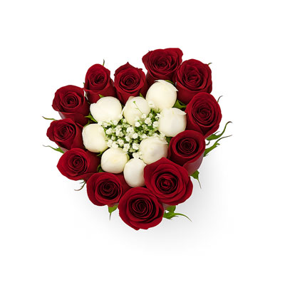 Corazón chico con rosas